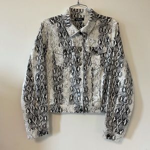 Snake print denim jacket
